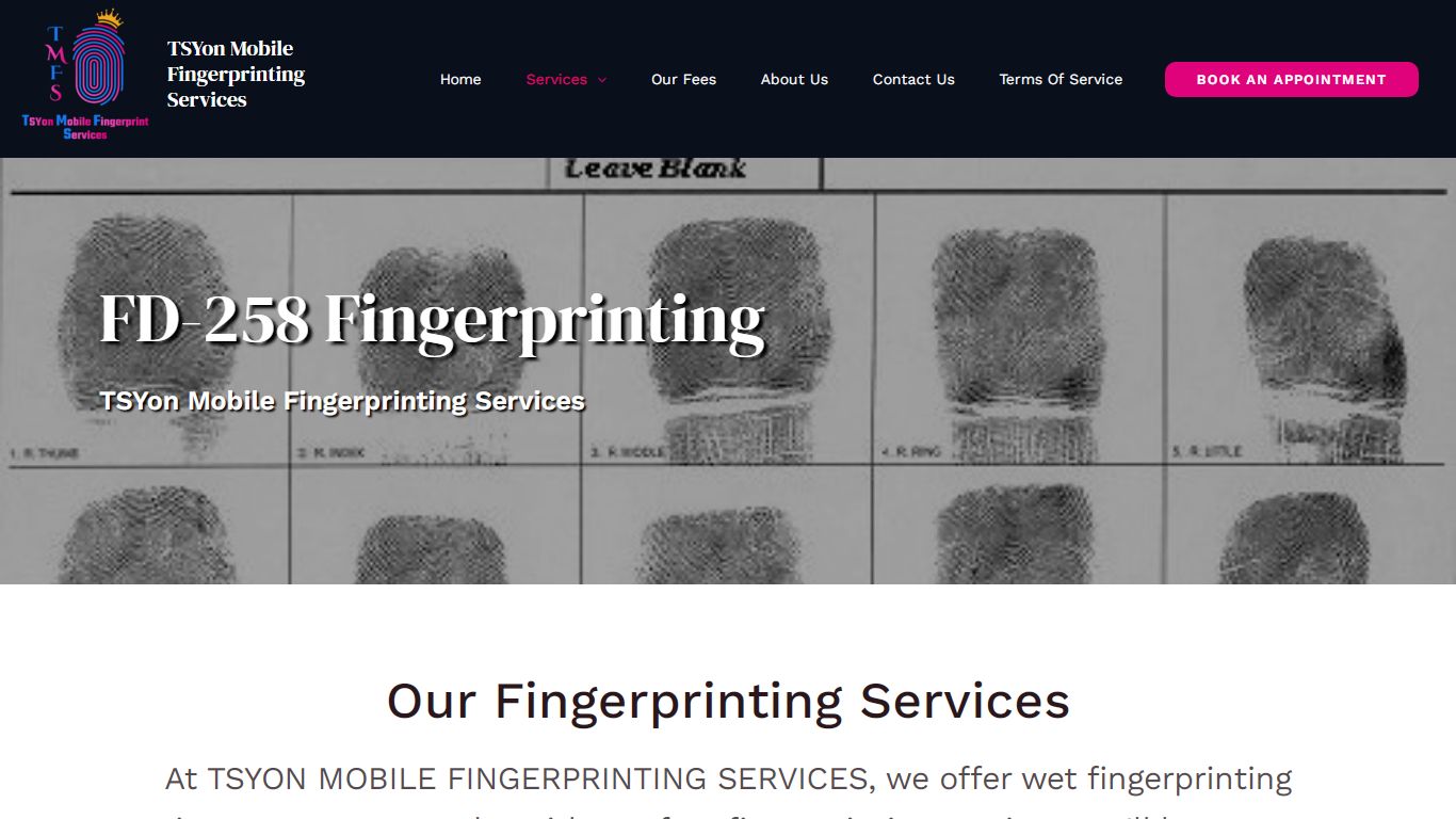 FD-258 Fingerprinting – TSYon Mobile Fingerprinting Services